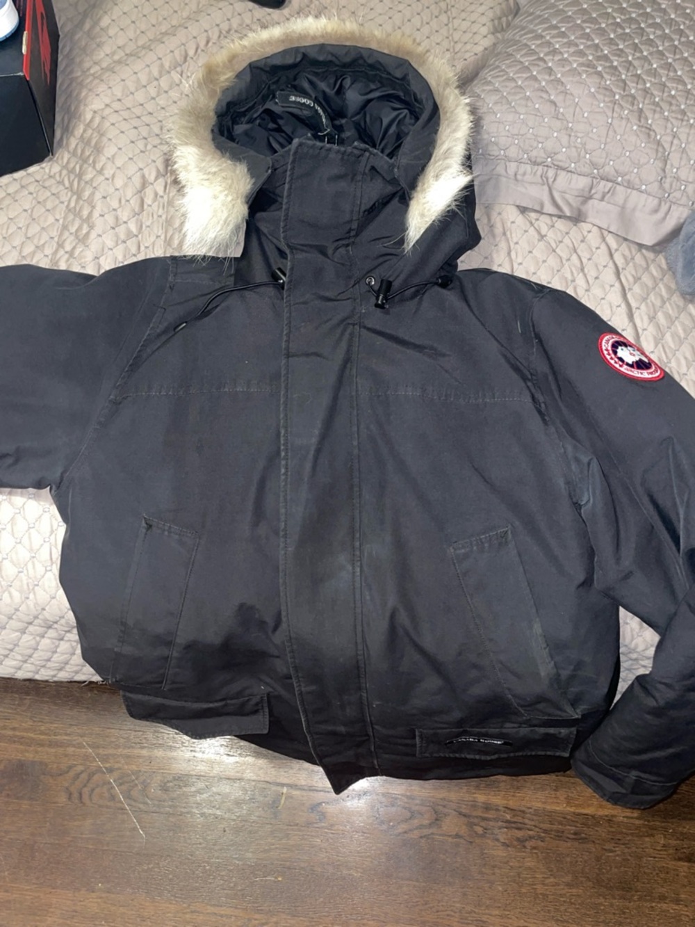 Canada Goose Black Parka with Fur-Trimmed Hood